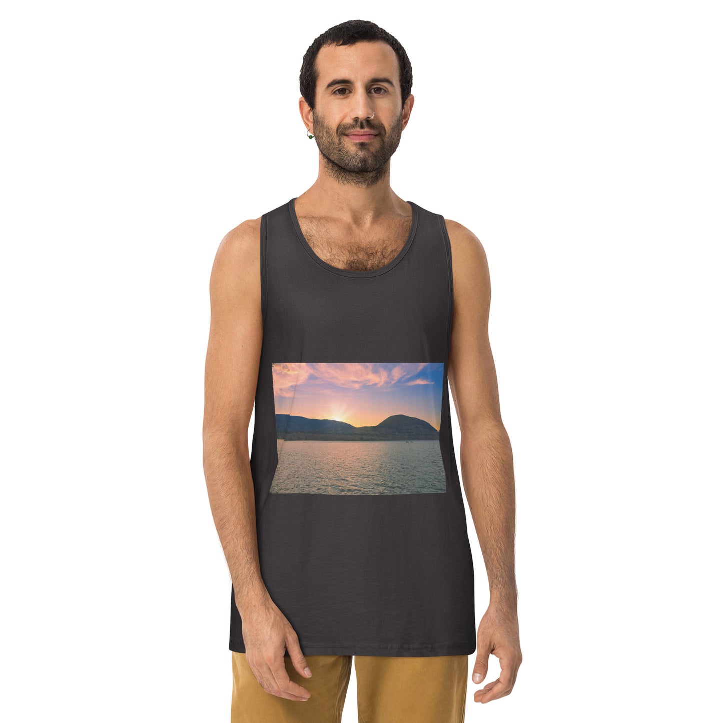 Men’s Premium Tank Top - Penticton Okanagan Lake Sunset