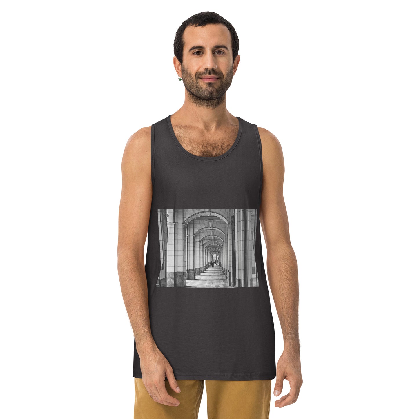 Men’s Premium Tank Top - Hudson's Bay Sidewalk Black and White