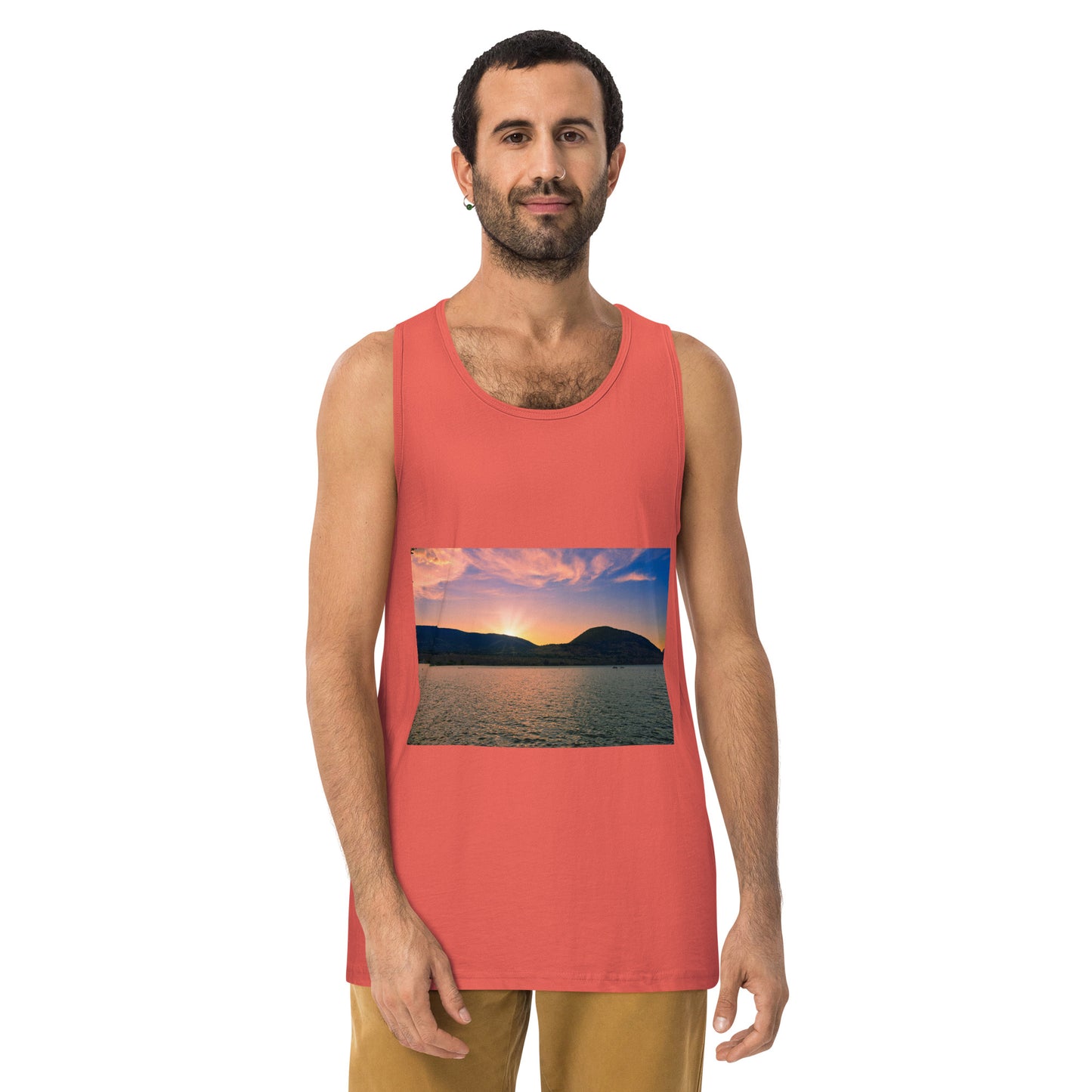 Men’s Premium Tank Top - Penticton Okanagan Lake Sunset
