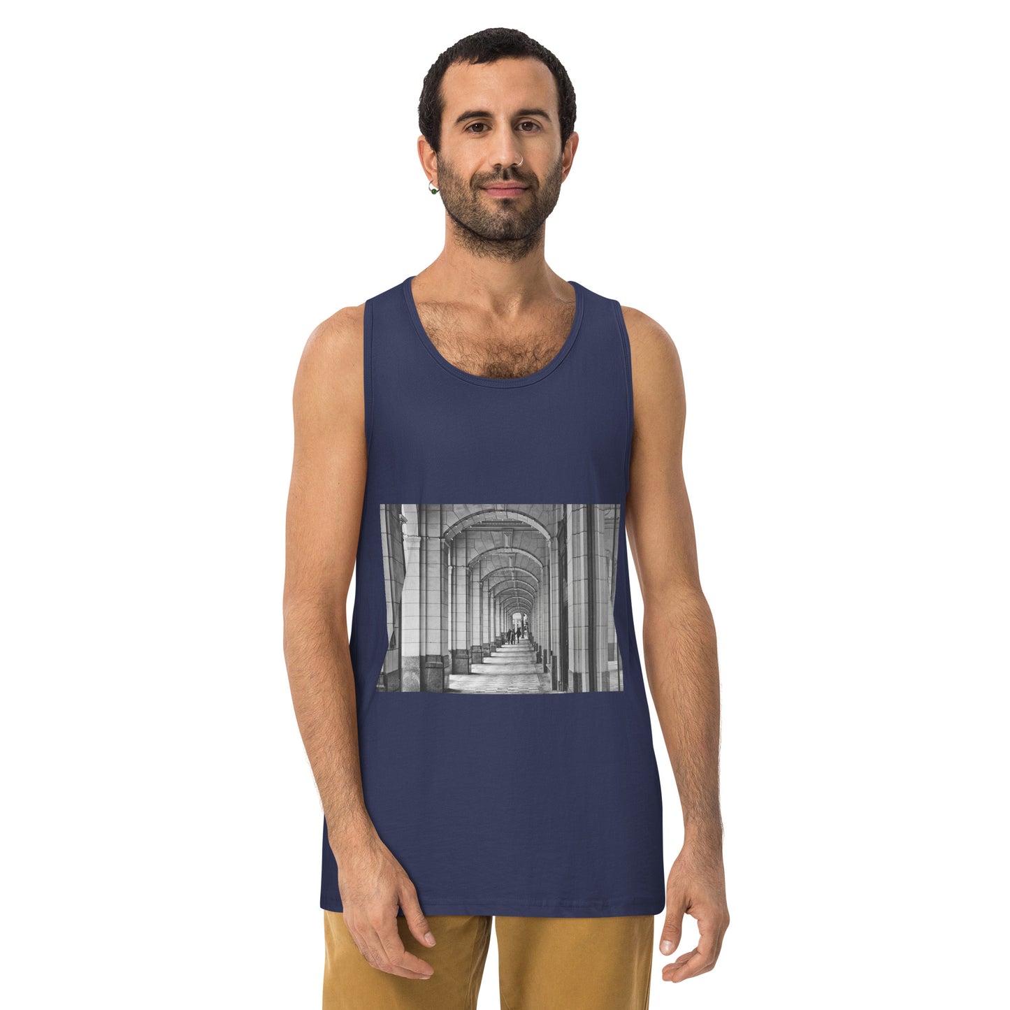 Men’s Premium Tank Top - Hudson's Bay Sidewalk Black and White