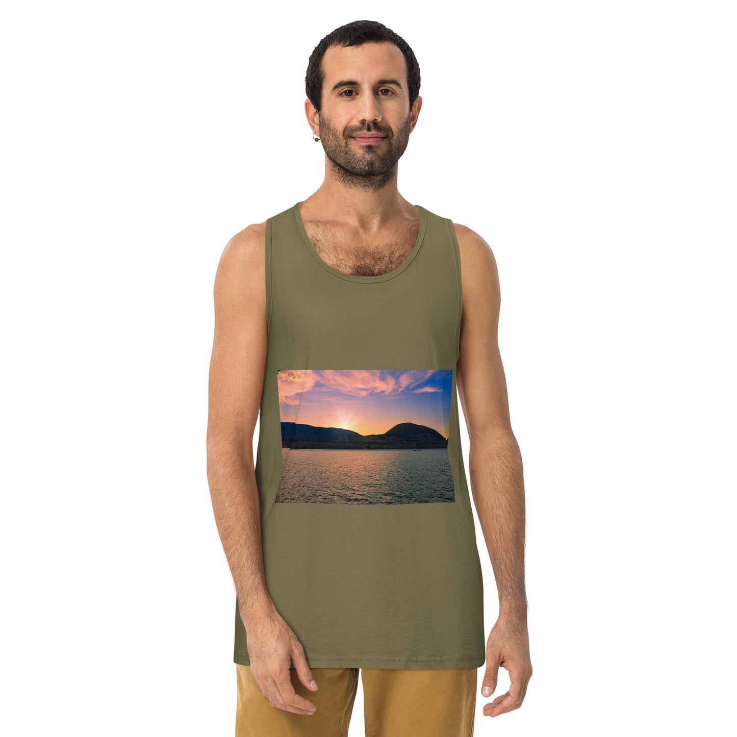 Men’s Premium Tank Top - Penticton Okanagan Lake Sunset