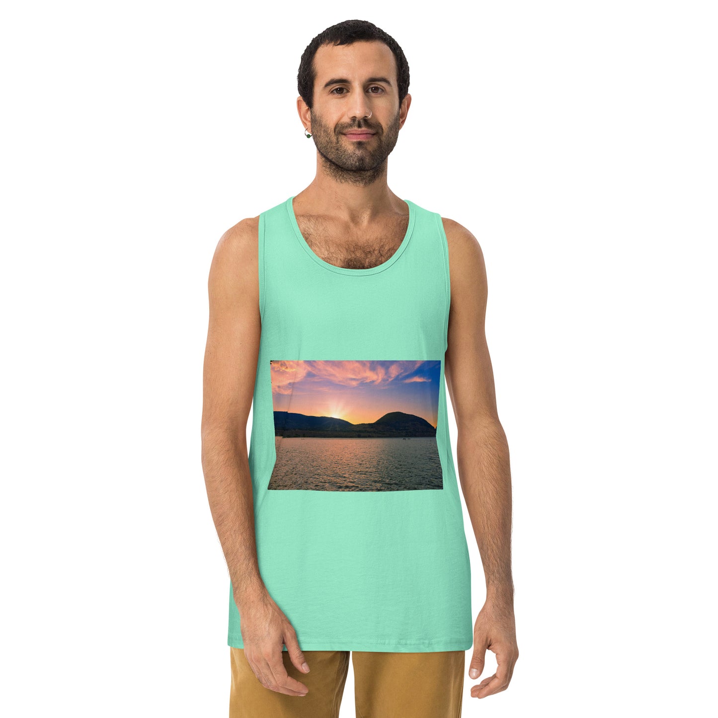 Men’s Premium Tank Top - Penticton Okanagan Lake Sunset