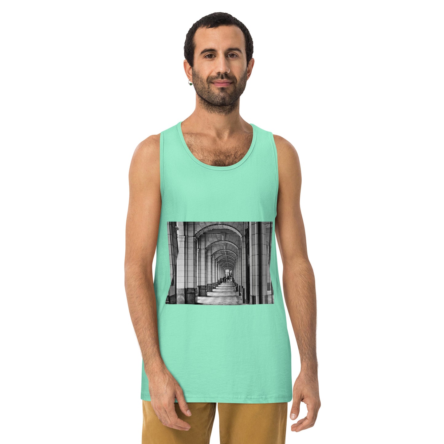 Men’s Premium Tank Top - Hudson's Bay Sidewalk Black and White