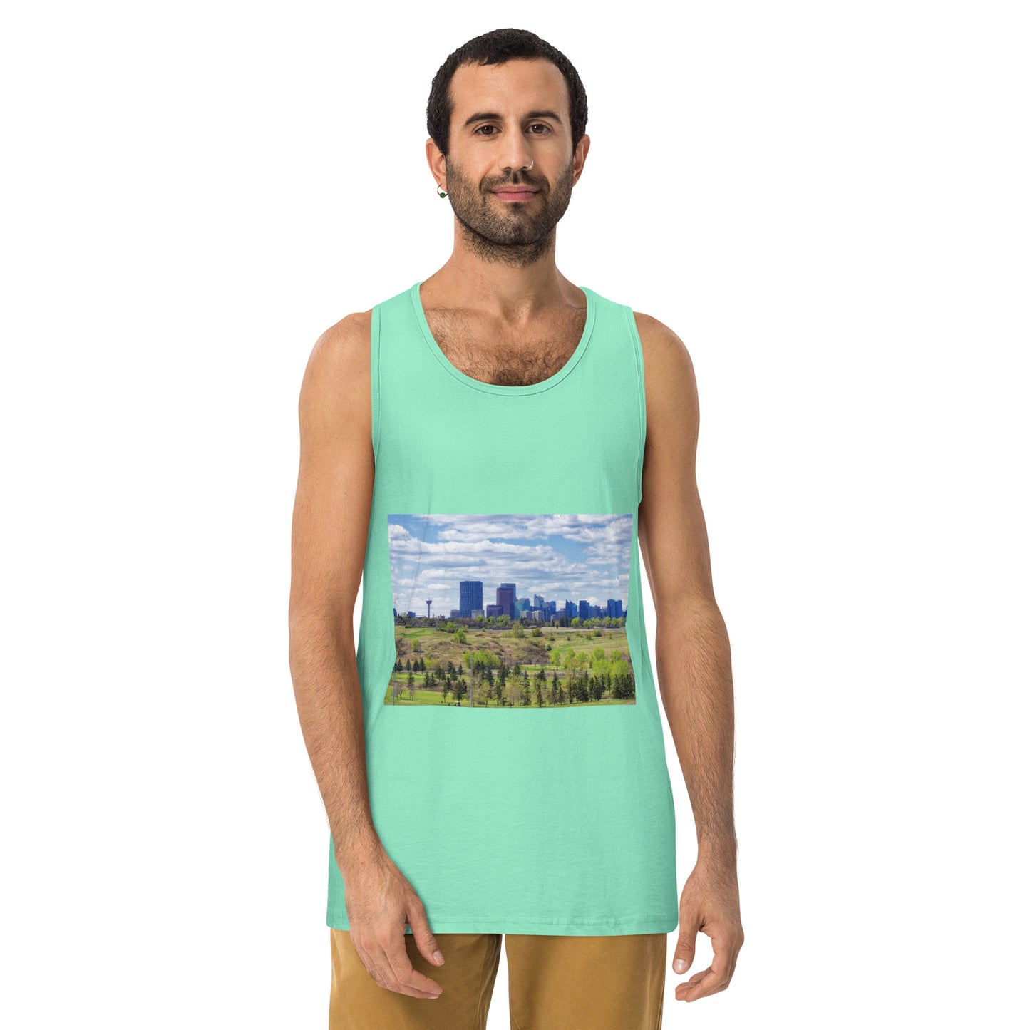 Men’s Premium Tank Top - Downtown Calgary Vista Heights Hill