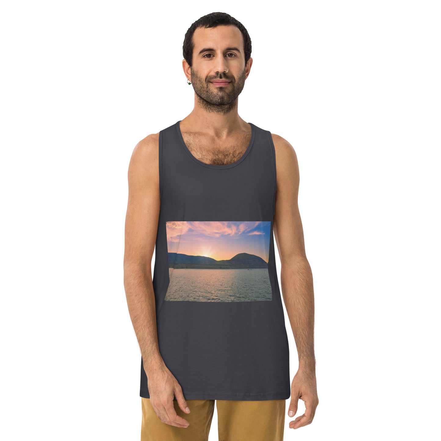 Men’s Premium Tank Top - Penticton Okanagan Lake Sunset