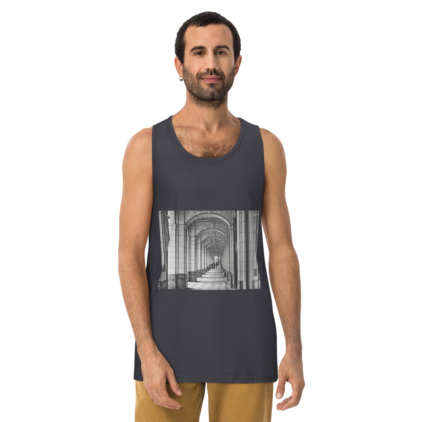 Men’s Premium Tank Top - Hudson's Bay Sidewalk Black and White