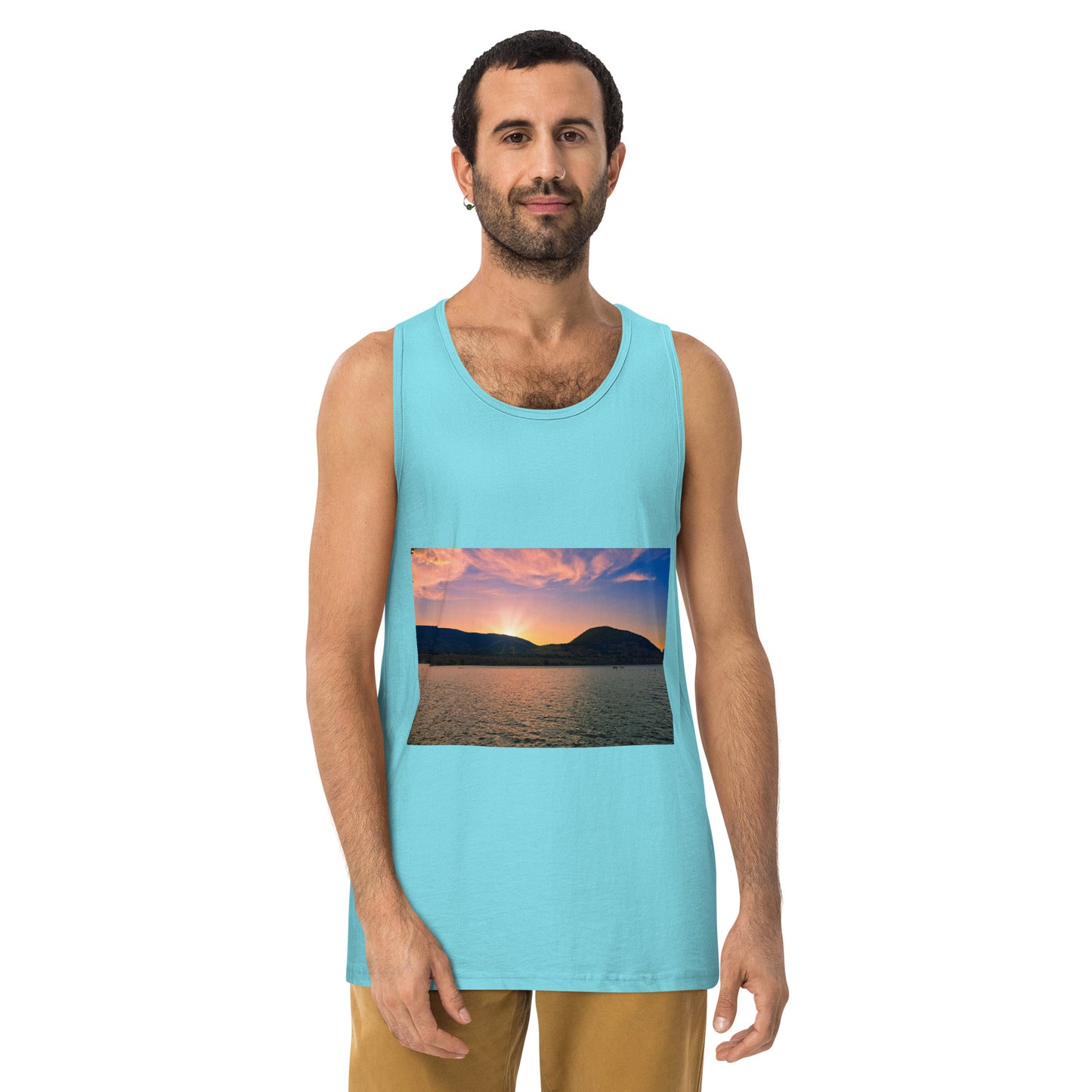 Men’s Premium Tank Top - Penticton Okanagan Lake Sunset