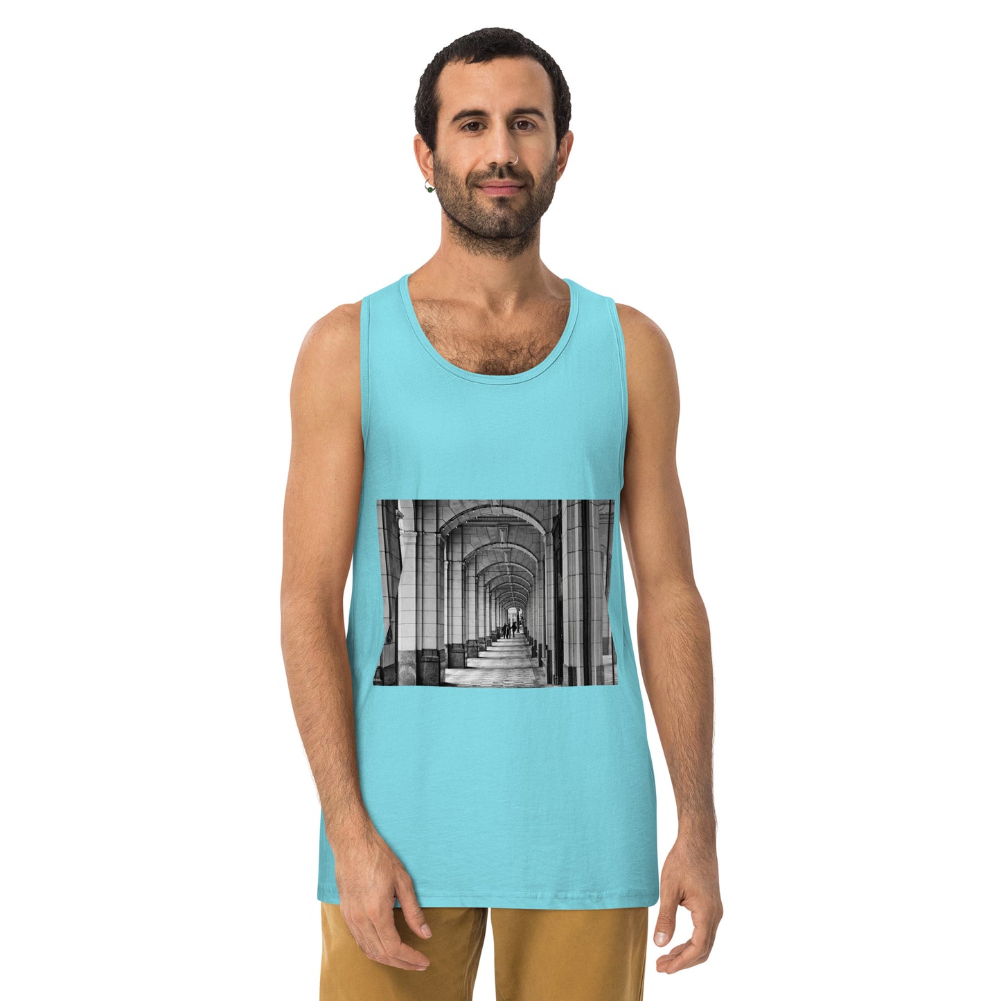 Men’s Premium Tank Top - Hudson's Bay Sidewalk Black and White