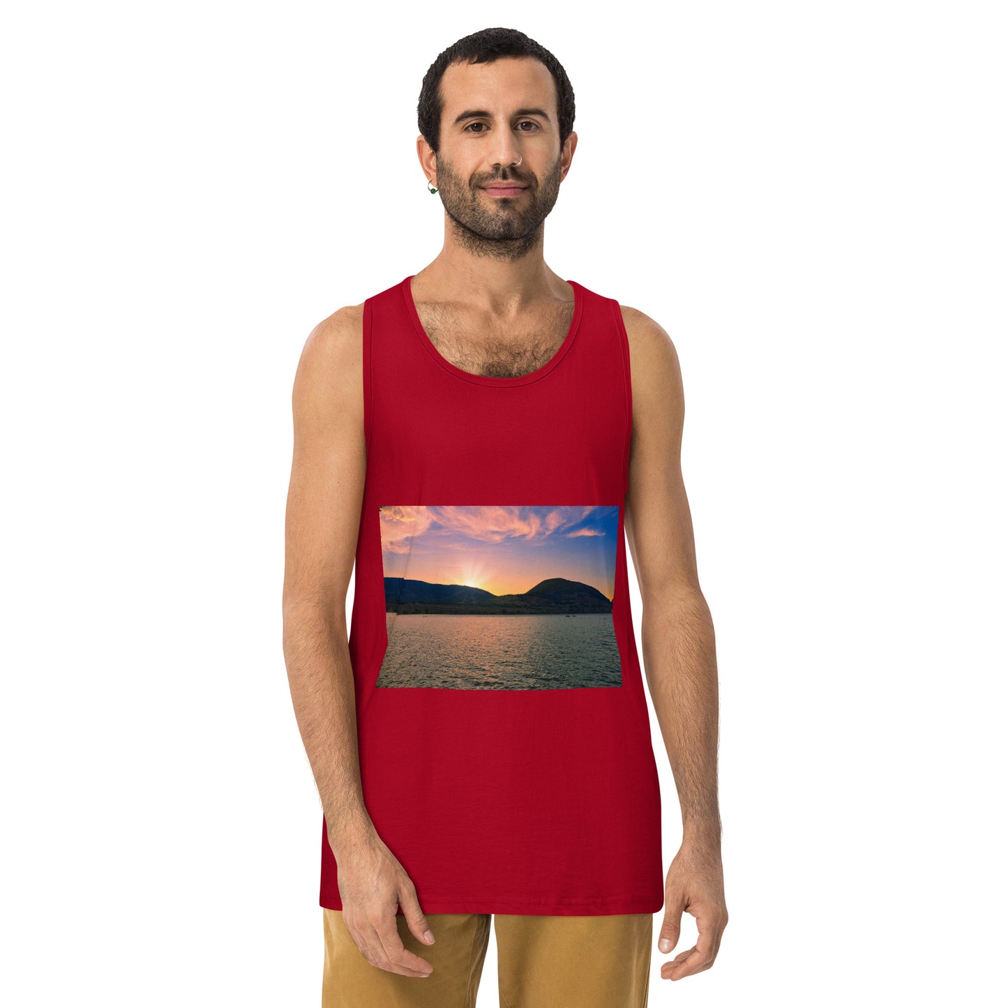 Men’s Premium Tank Top - Penticton Okanagan Lake Sunset