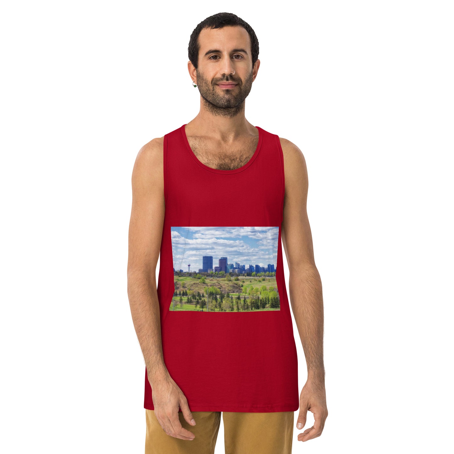 Men’s Premium Tank Top - Downtown Calgary Vista Heights Hill