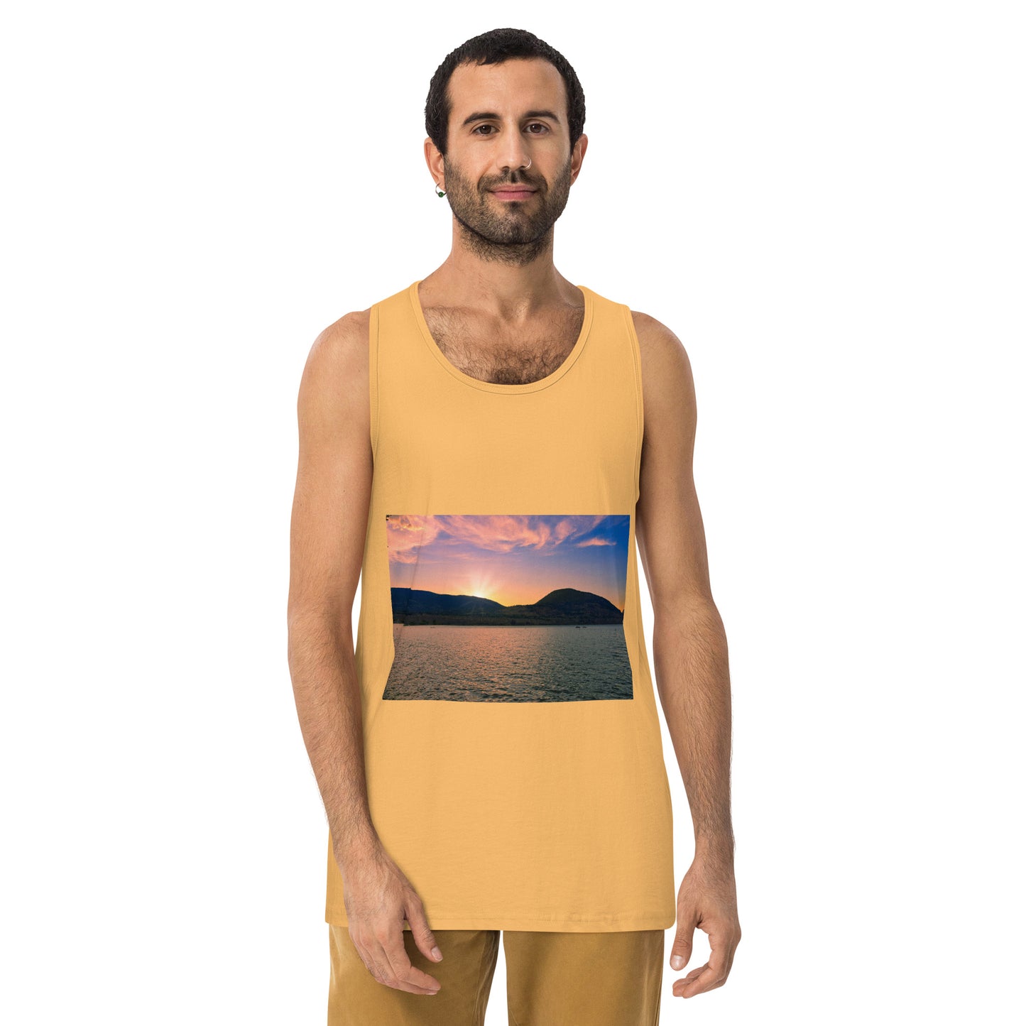 Men’s Premium Tank Top - Penticton Okanagan Lake Sunset