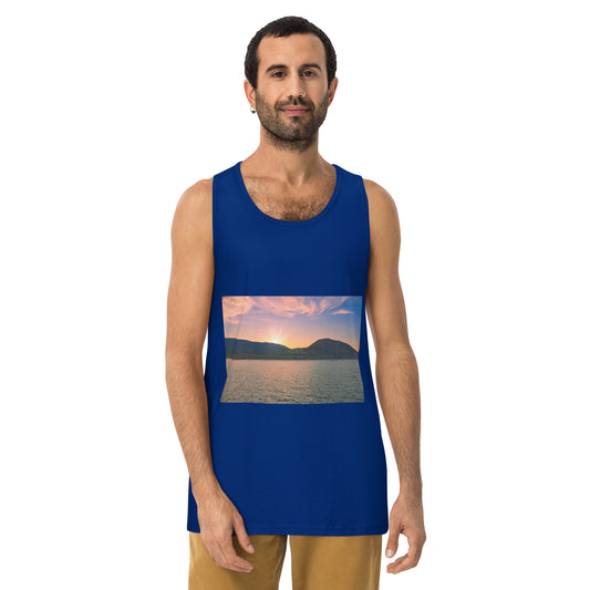 Men’s Premium Tank Top - Penticton Okanagan Lake Sunset