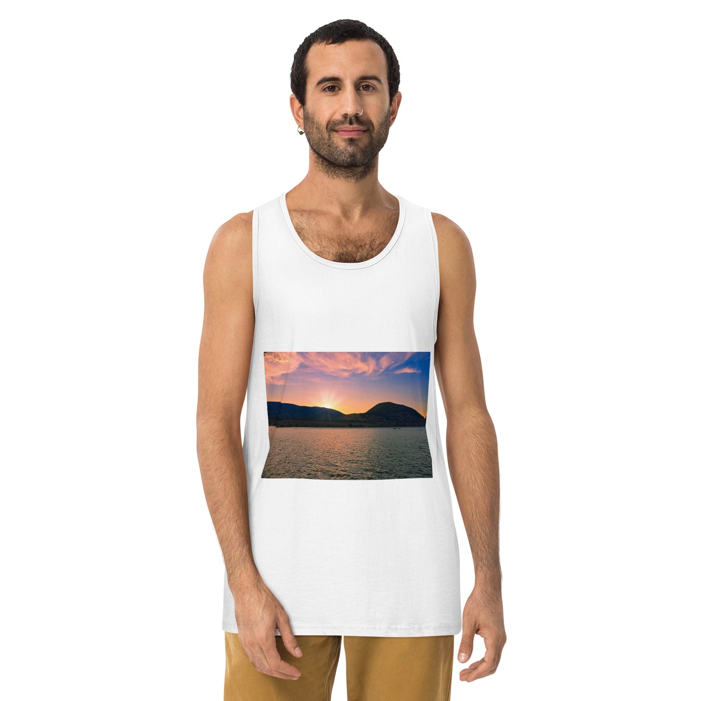 Men’s Premium Tank Top - Penticton Okanagan Lake Sunset