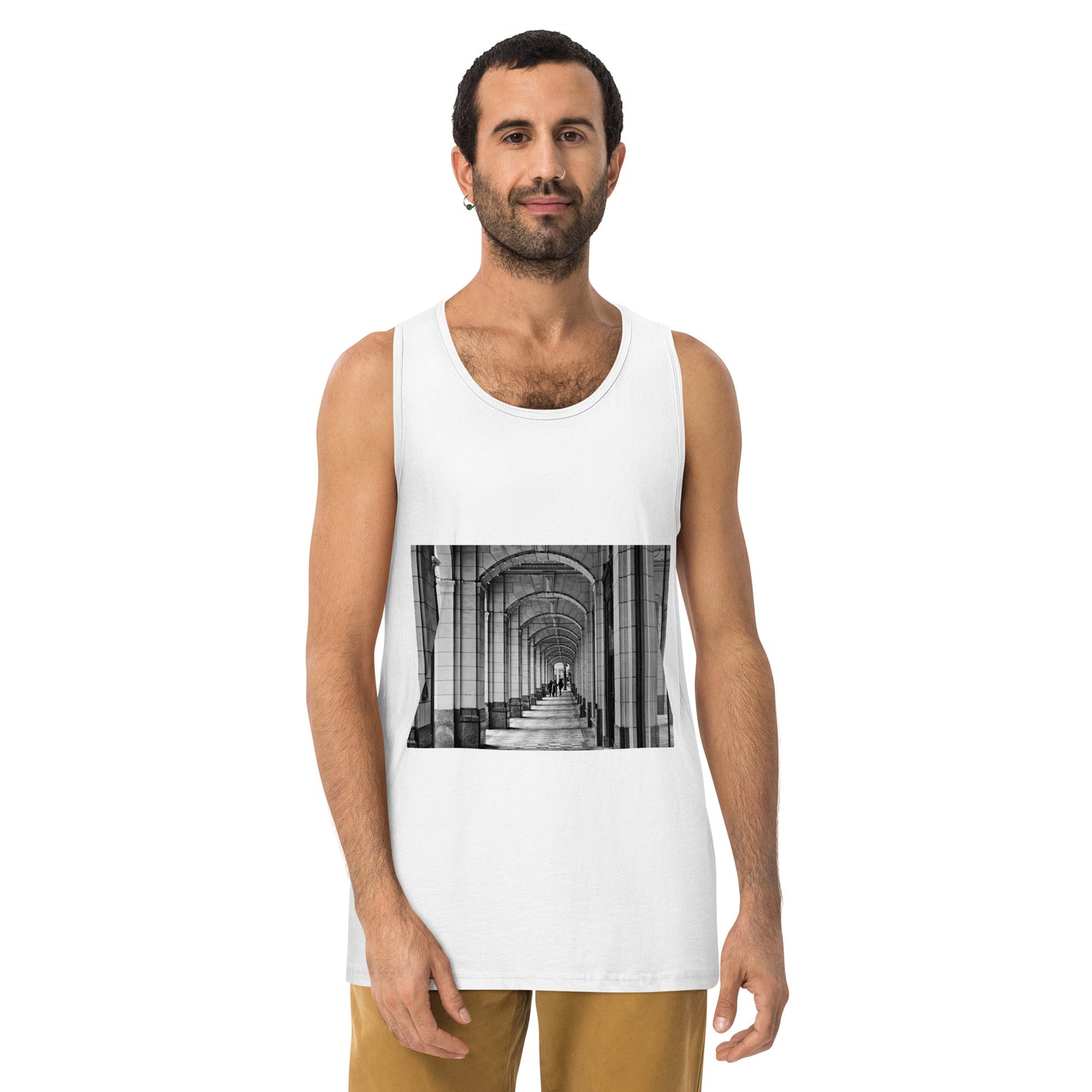 Men’s Premium Tank Top - Hudson's Bay Sidewalk Black and White