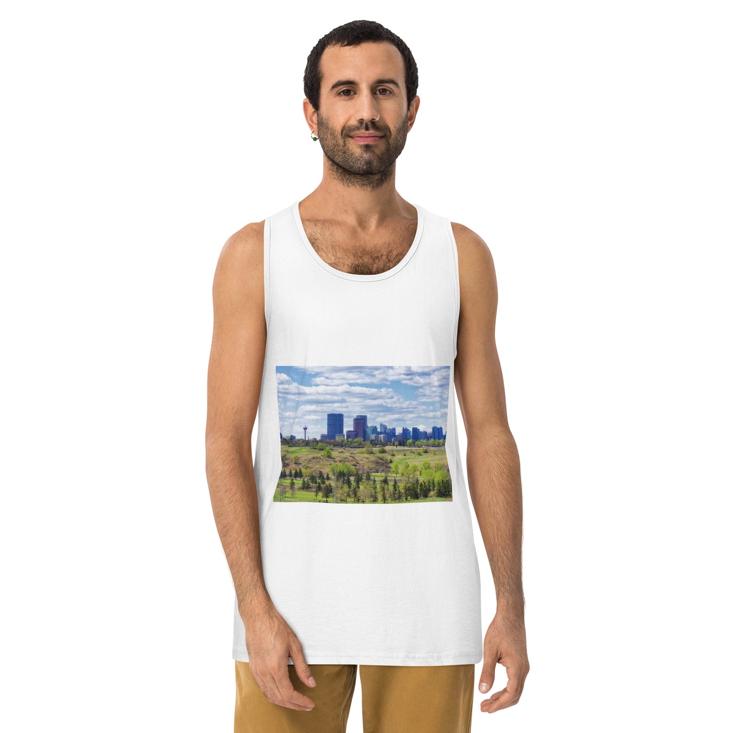 Men’s Premium Tank Top - Downtown Calgary Vista Heights Hill