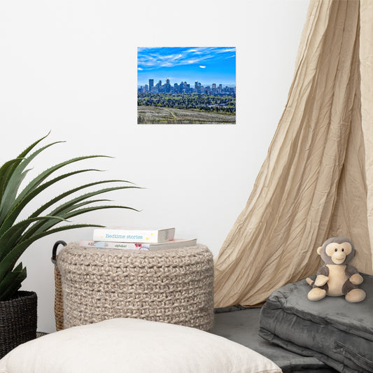 Lustre Poster Print - Downtown Calgary Nose Hill Park HDR Featured Photo