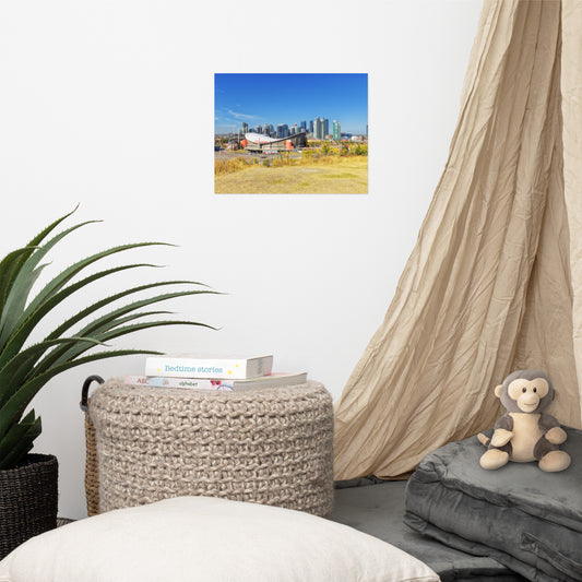 Lustre Poster Print - Downtown Calgary and the Fall Colours Scotsman's Hill