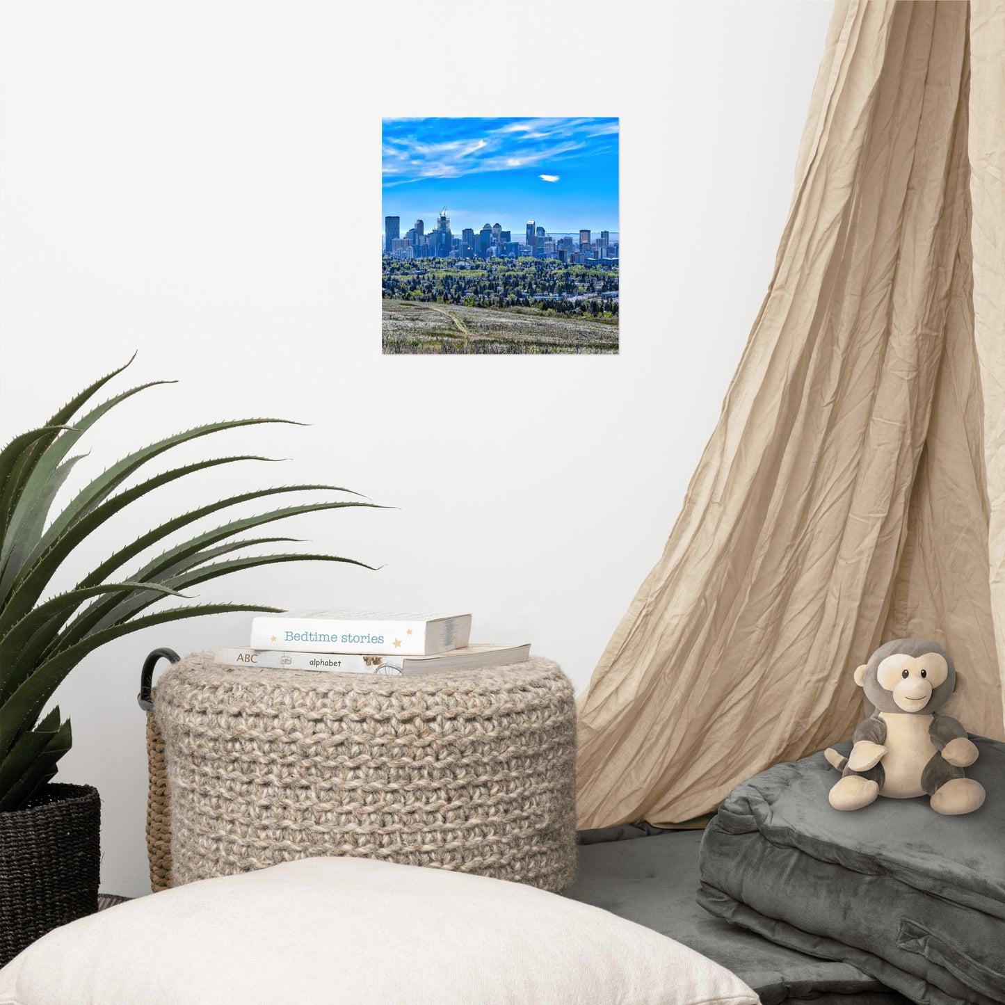 Lustre Poster Print - Downtown Calgary Nose Hill Park HDR Featured Photo