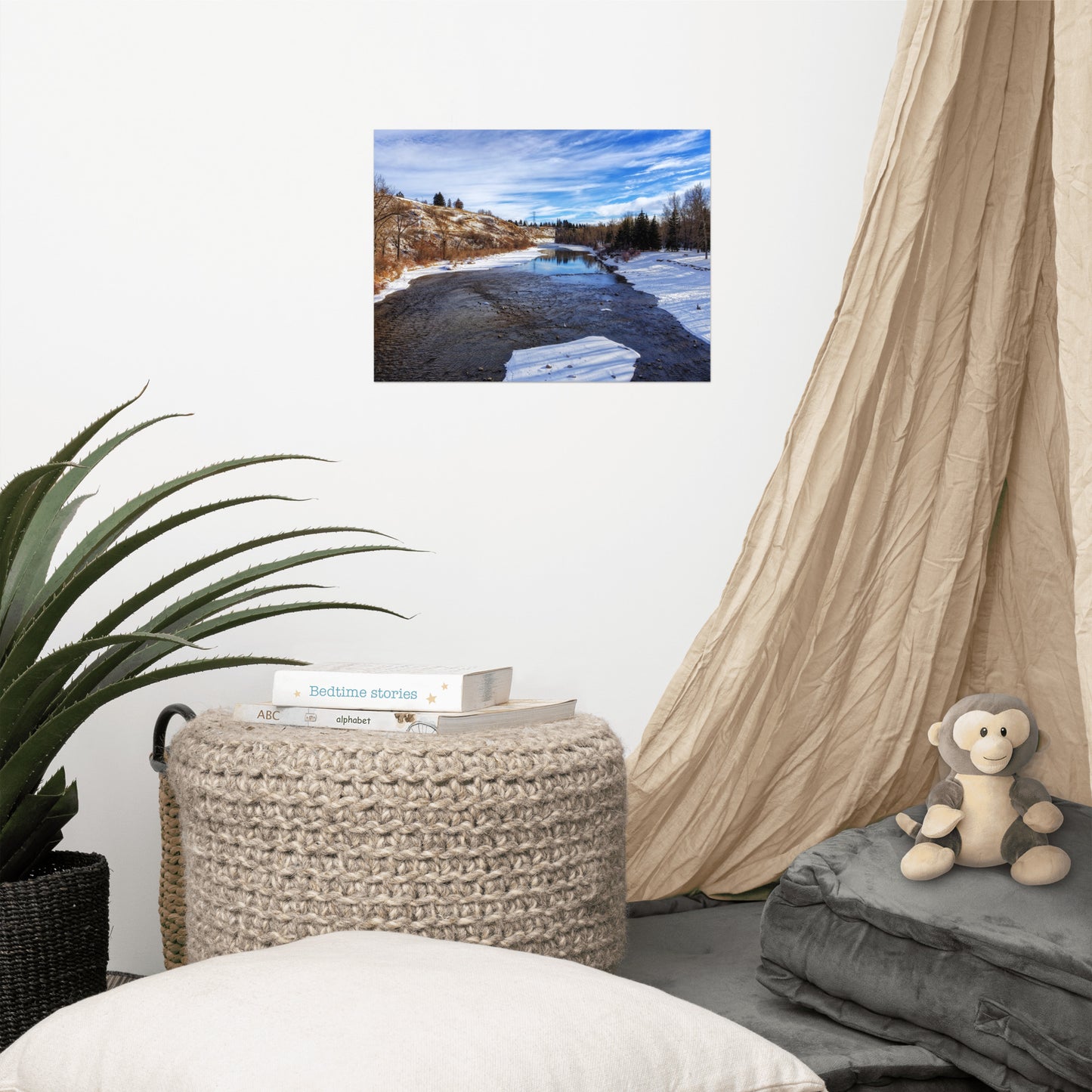 Lustre Photo Print - Elbow River Sandy Beach Park Winter