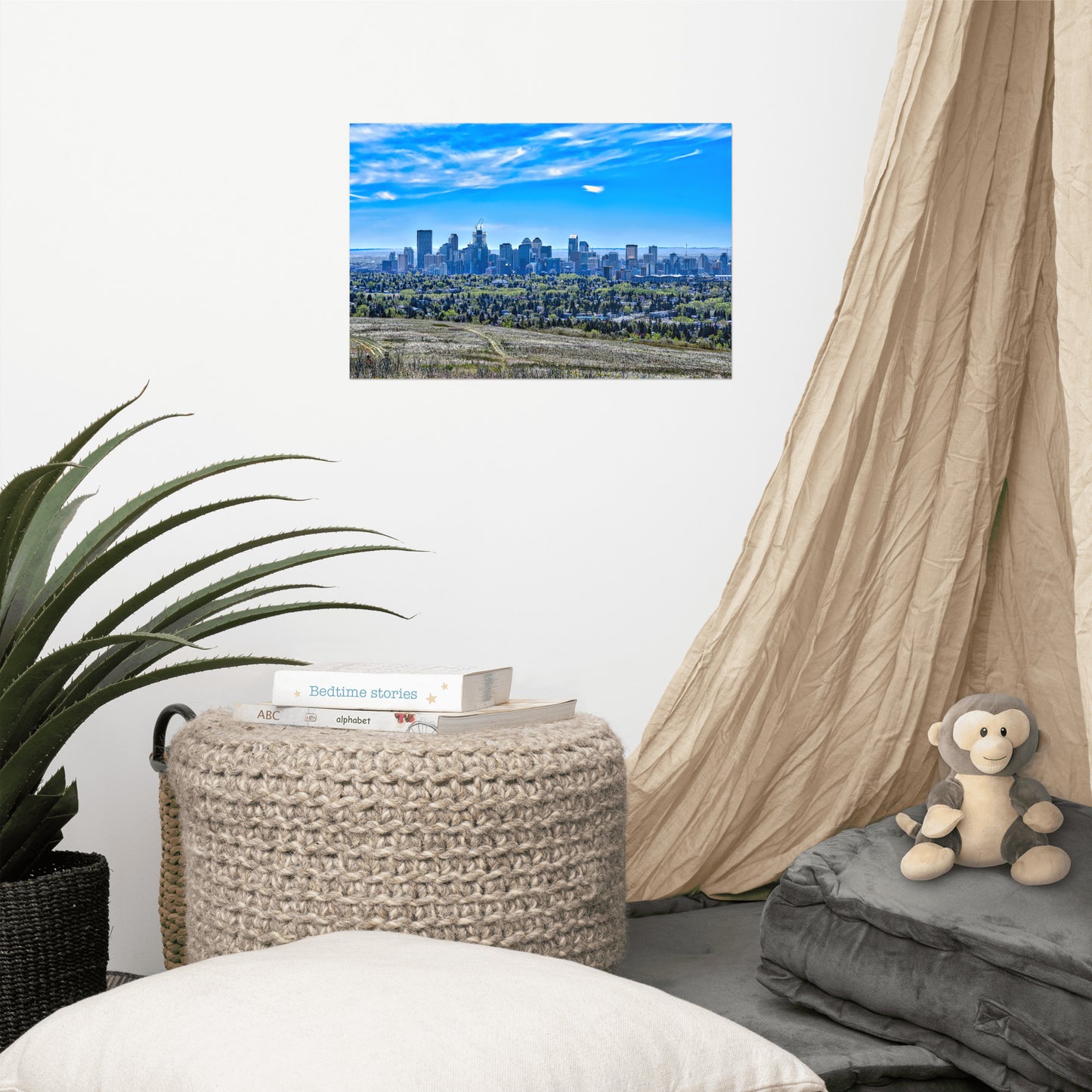 Lustre Poster Print - Downtown Calgary Nose Hill Park HDR Featured Photo