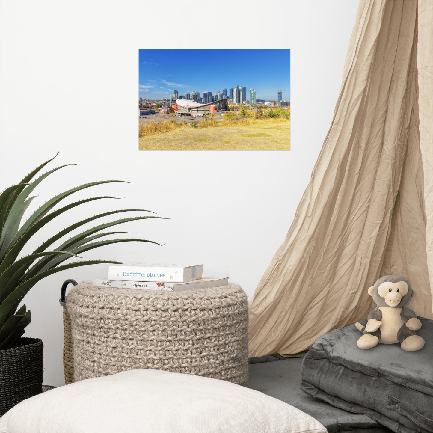Lustre Poster Print - Downtown Calgary and the Fall Colours Scotsman's Hill