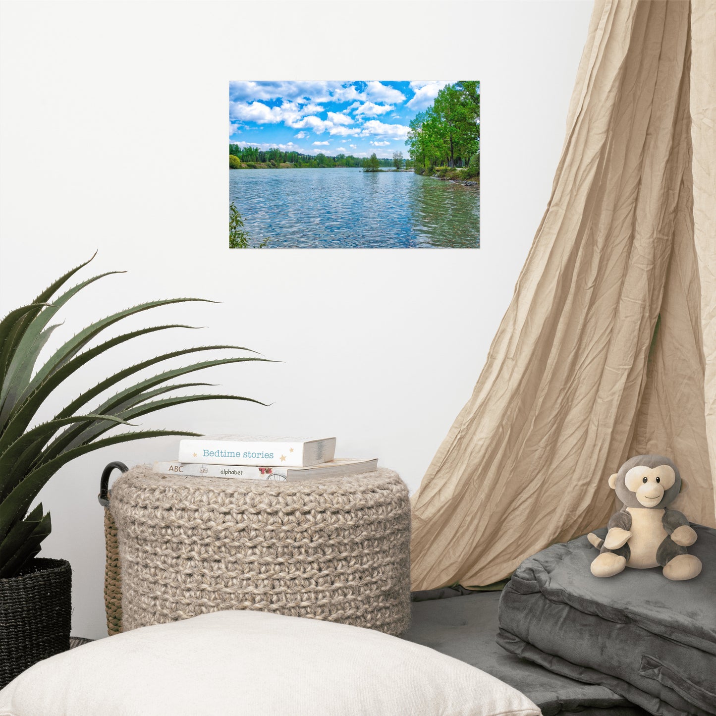 Lustre Poster Print - Bow River Bowness Park Spring