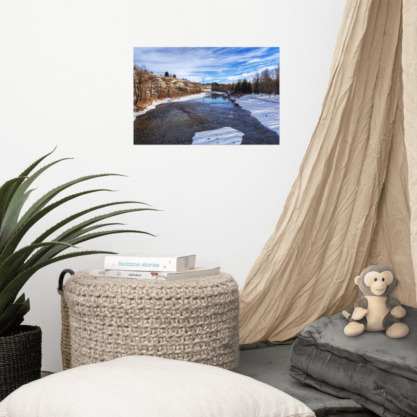 Lustre Photo Print - Elbow River Sandy Beach Park Winter