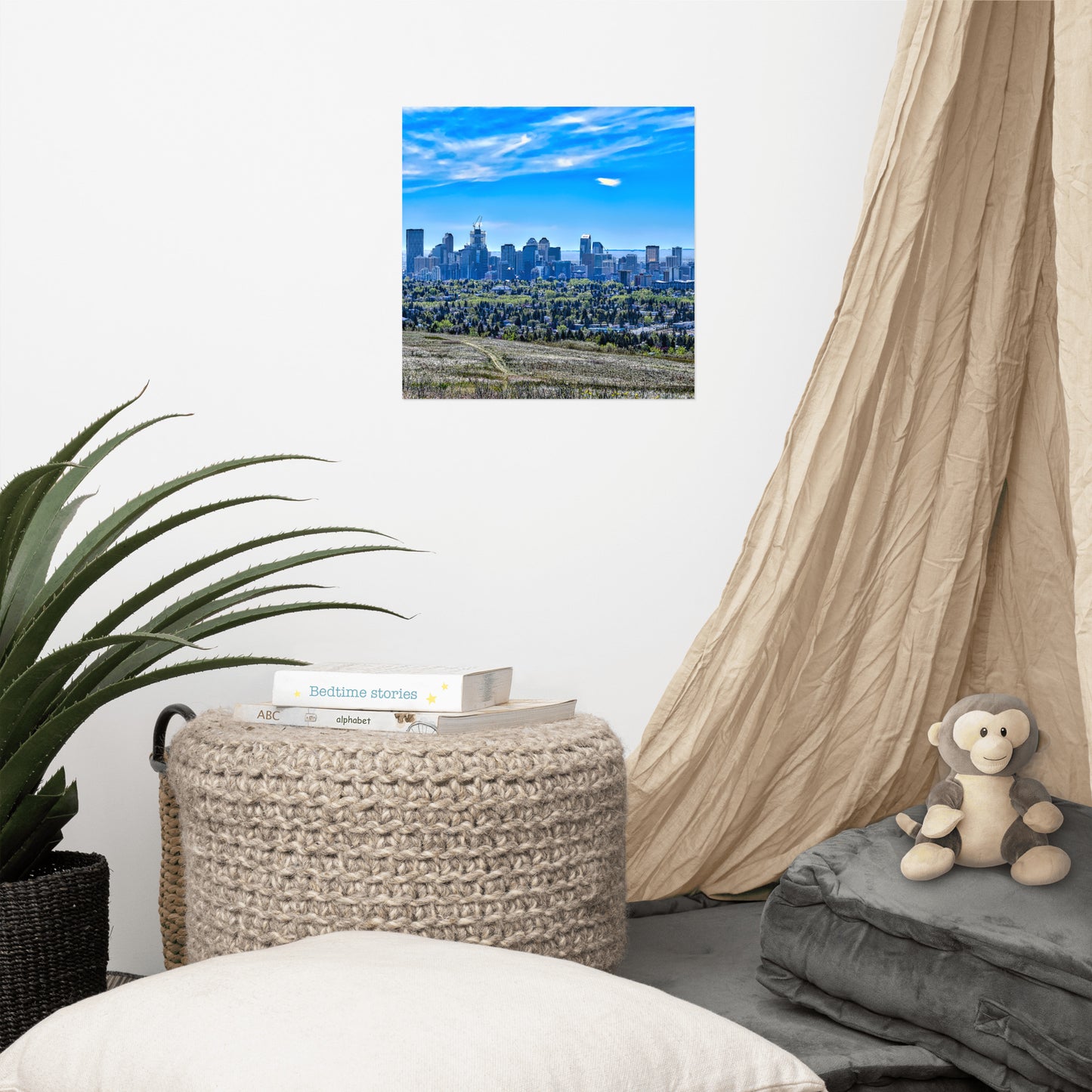 Lustre Poster Print - Downtown Calgary Nose Hill Park HDR Featured Photo
