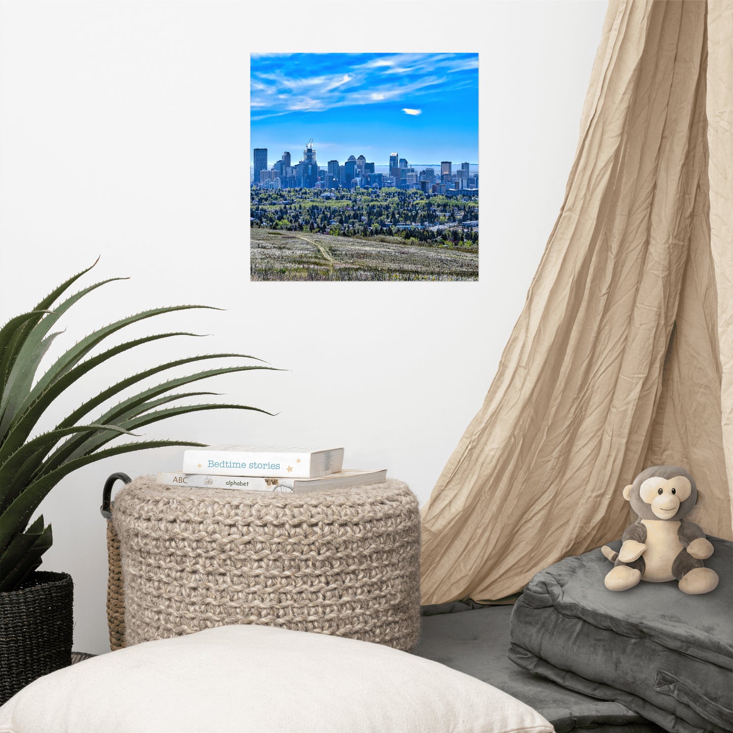 Lustre Poster Print - Downtown Calgary Nose Hill Park HDR Featured Photo