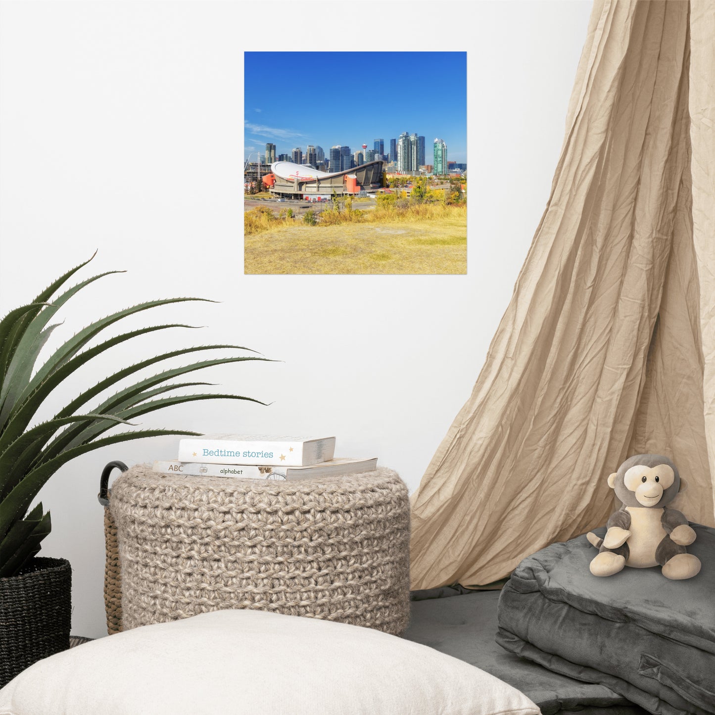 Lustre Poster Print - Downtown Calgary and the Fall Colours Scotsman's Hill