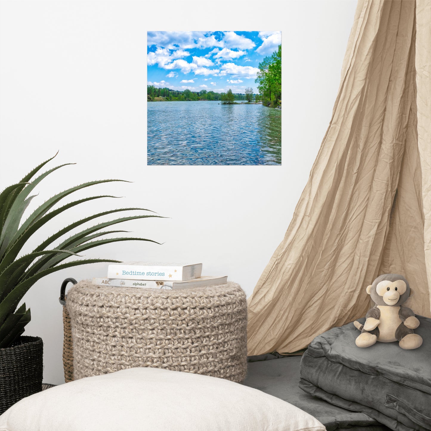 Lustre Poster Print - Bow River Bowness Park Spring
