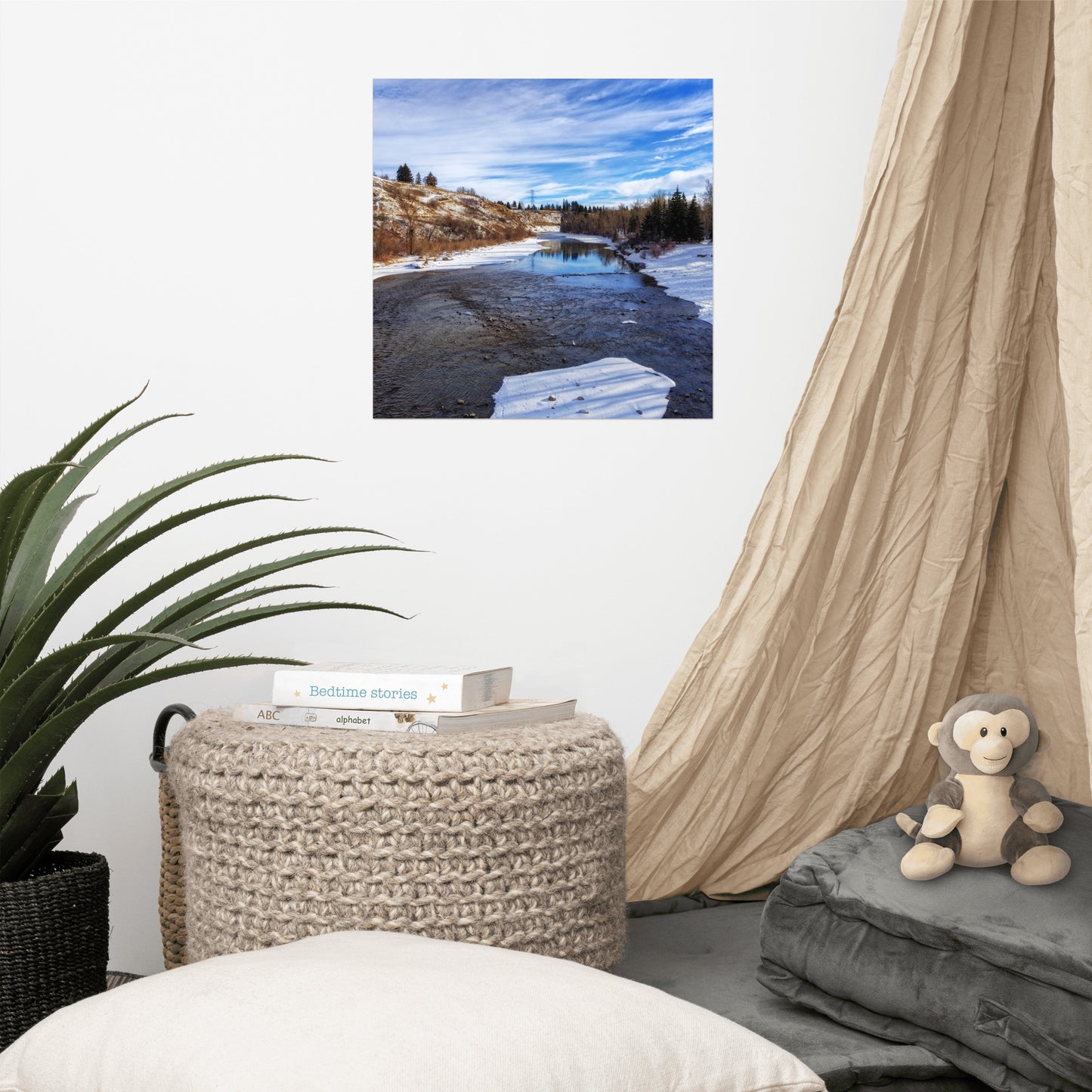Lustre Photo Print - Elbow River Sandy Beach Park Winter