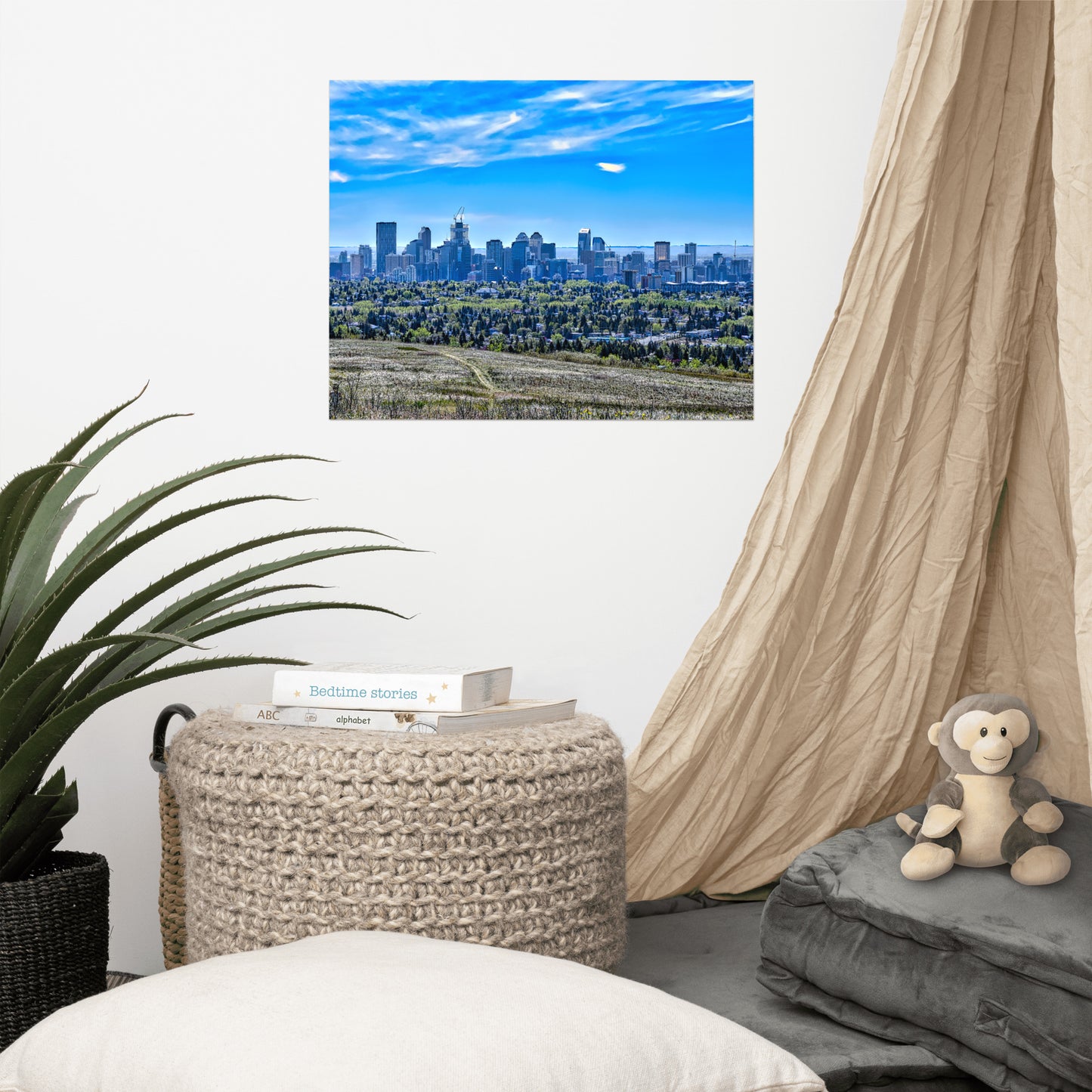 Lustre Poster Print - Downtown Calgary Nose Hill Park HDR Featured Photo