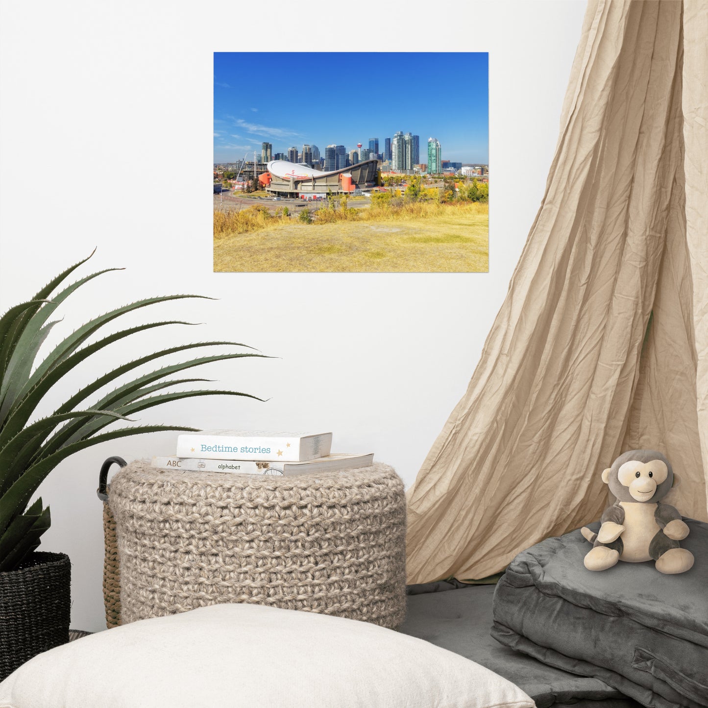 Lustre Poster Print - Downtown Calgary and the Fall Colours Scotsman's Hill