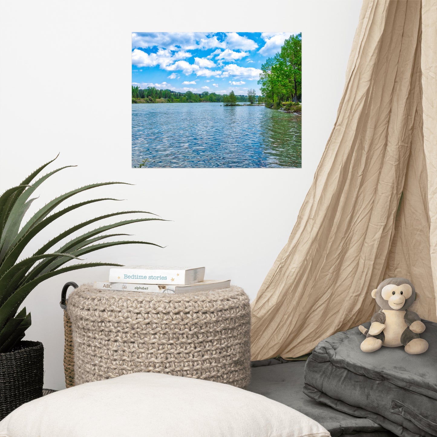 Lustre Poster Print - Bow River Bowness Park Spring