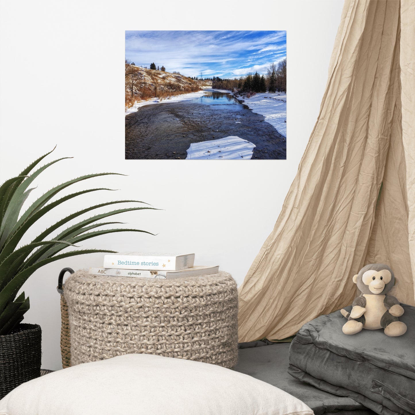 Lustre Photo Print - Elbow River Sandy Beach Park Winter