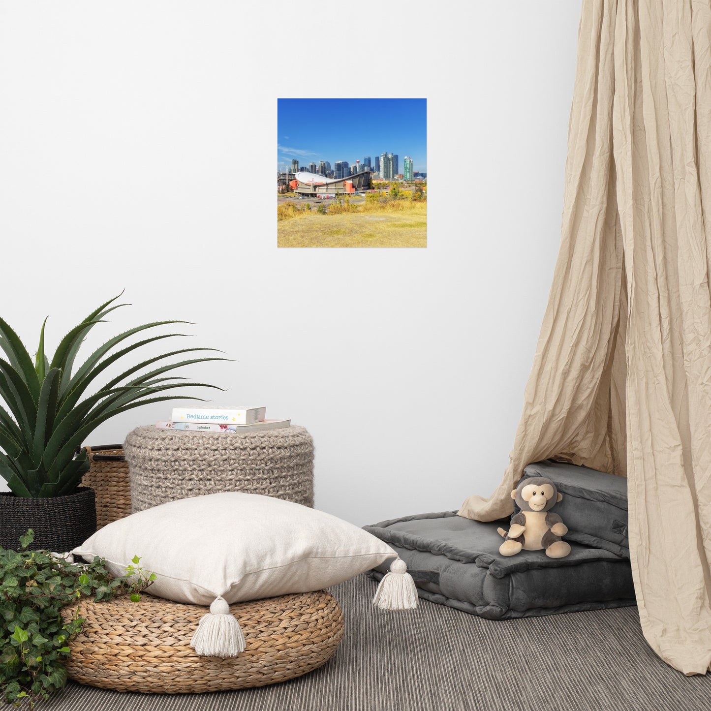 Lustre Poster Print - Downtown Calgary and the Fall Colours Scotsman's Hill