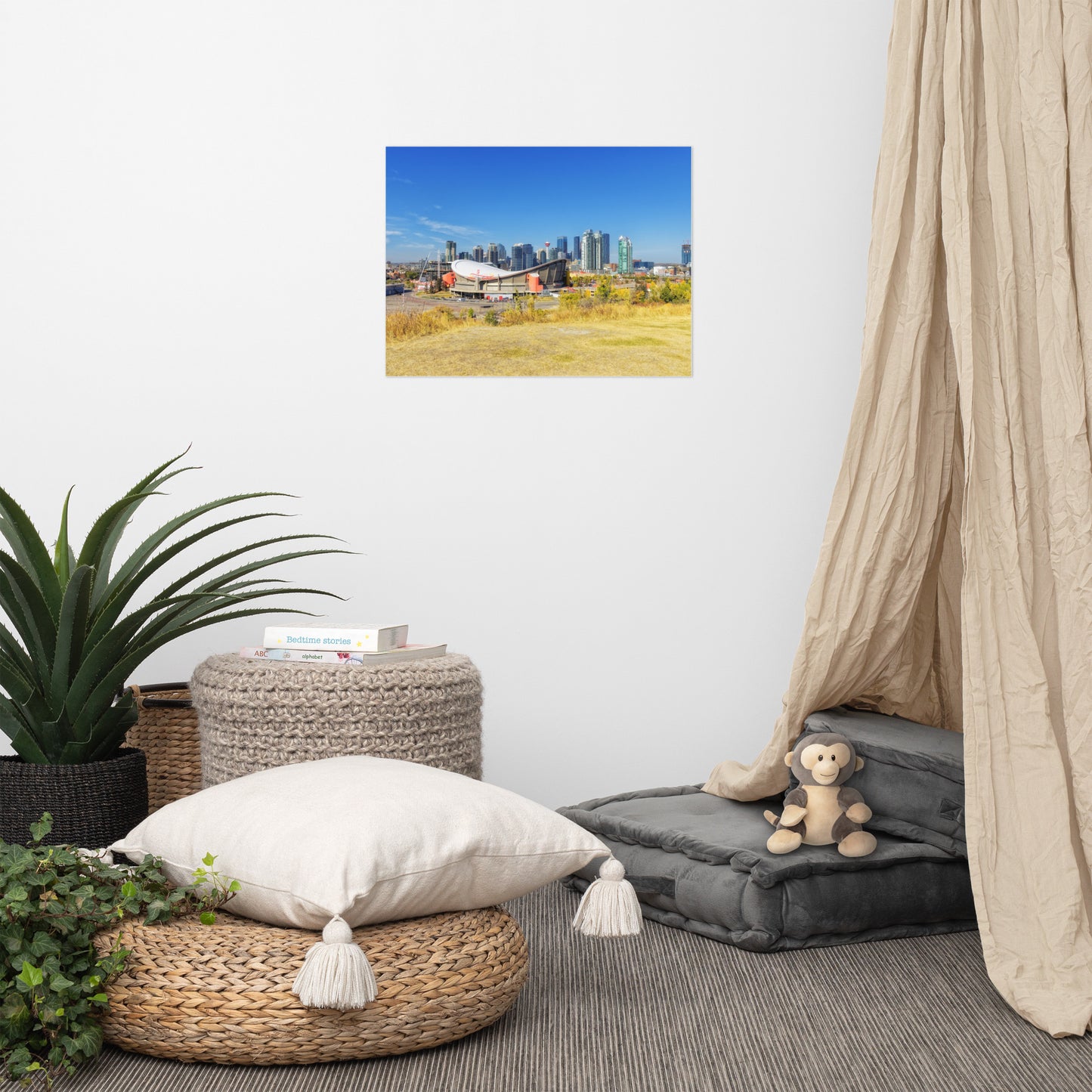 Lustre Poster Print - Downtown Calgary and the Fall Colours Scotsman's Hill