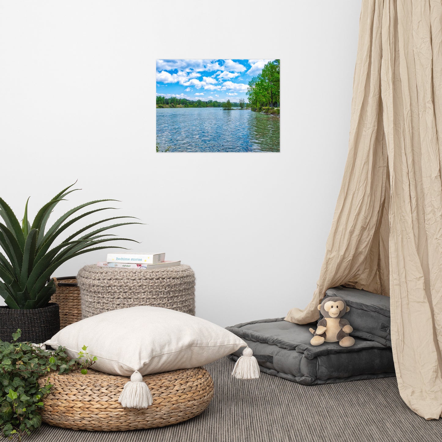 Lustre Poster Print - Bow River Bowness Park Spring