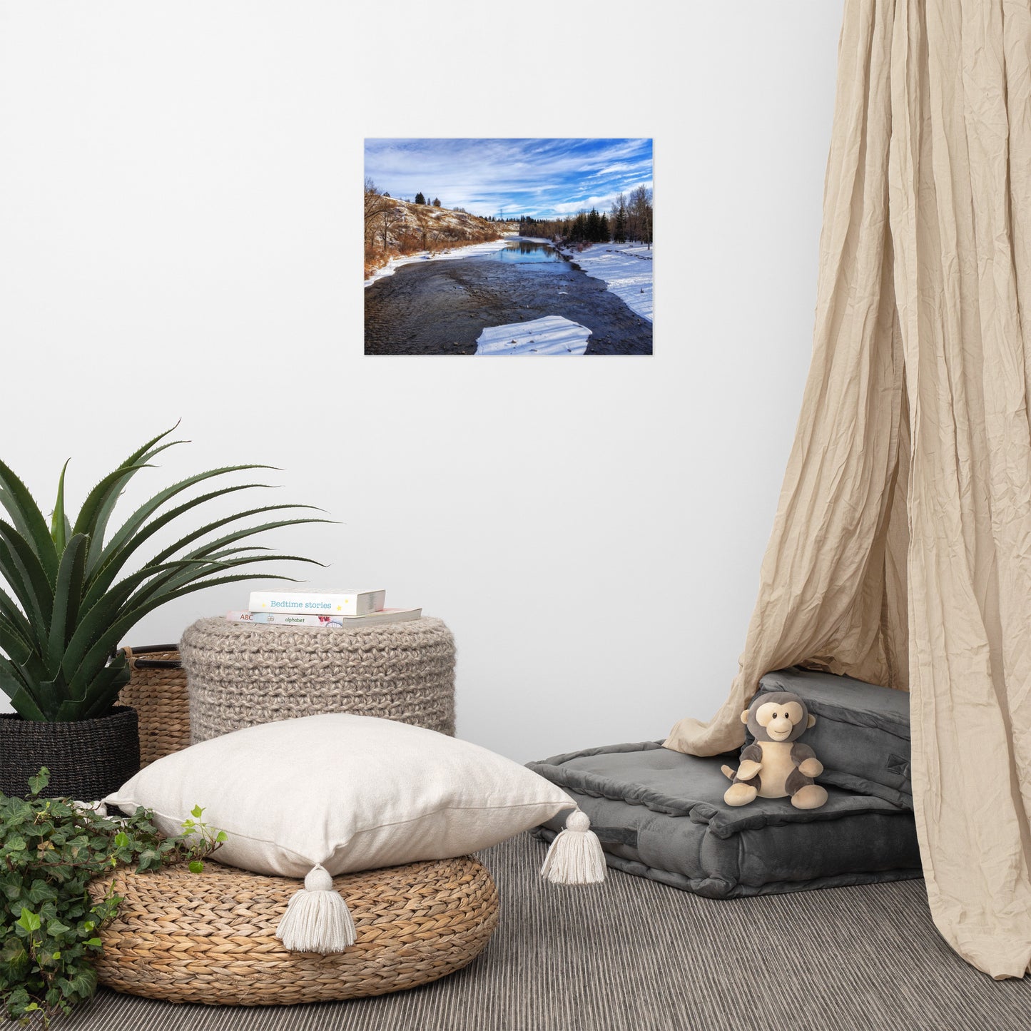 Lustre Photo Print - Elbow River Sandy Beach Park Winter