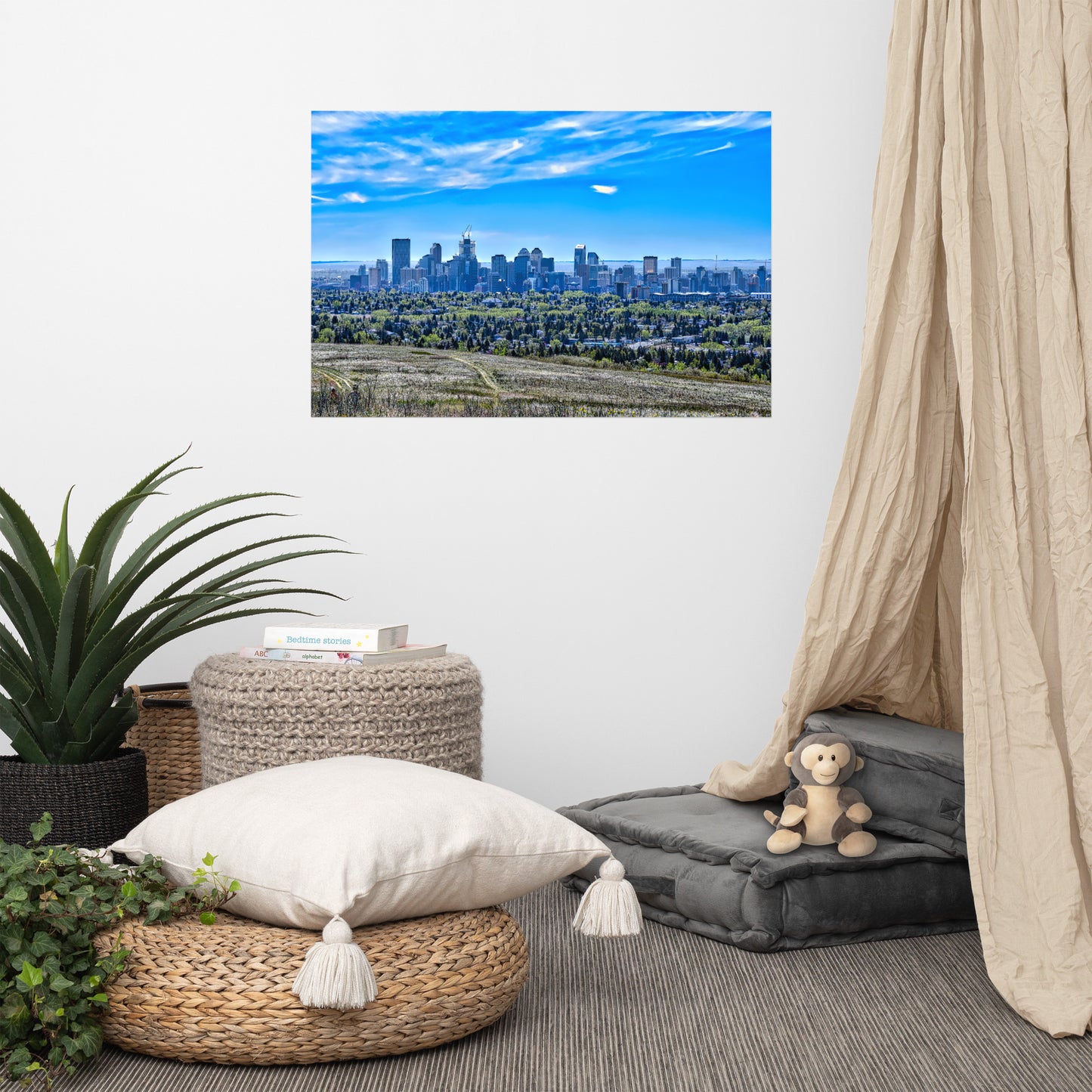 Lustre Poster Print - Downtown Calgary Nose Hill Park HDR Featured Photo