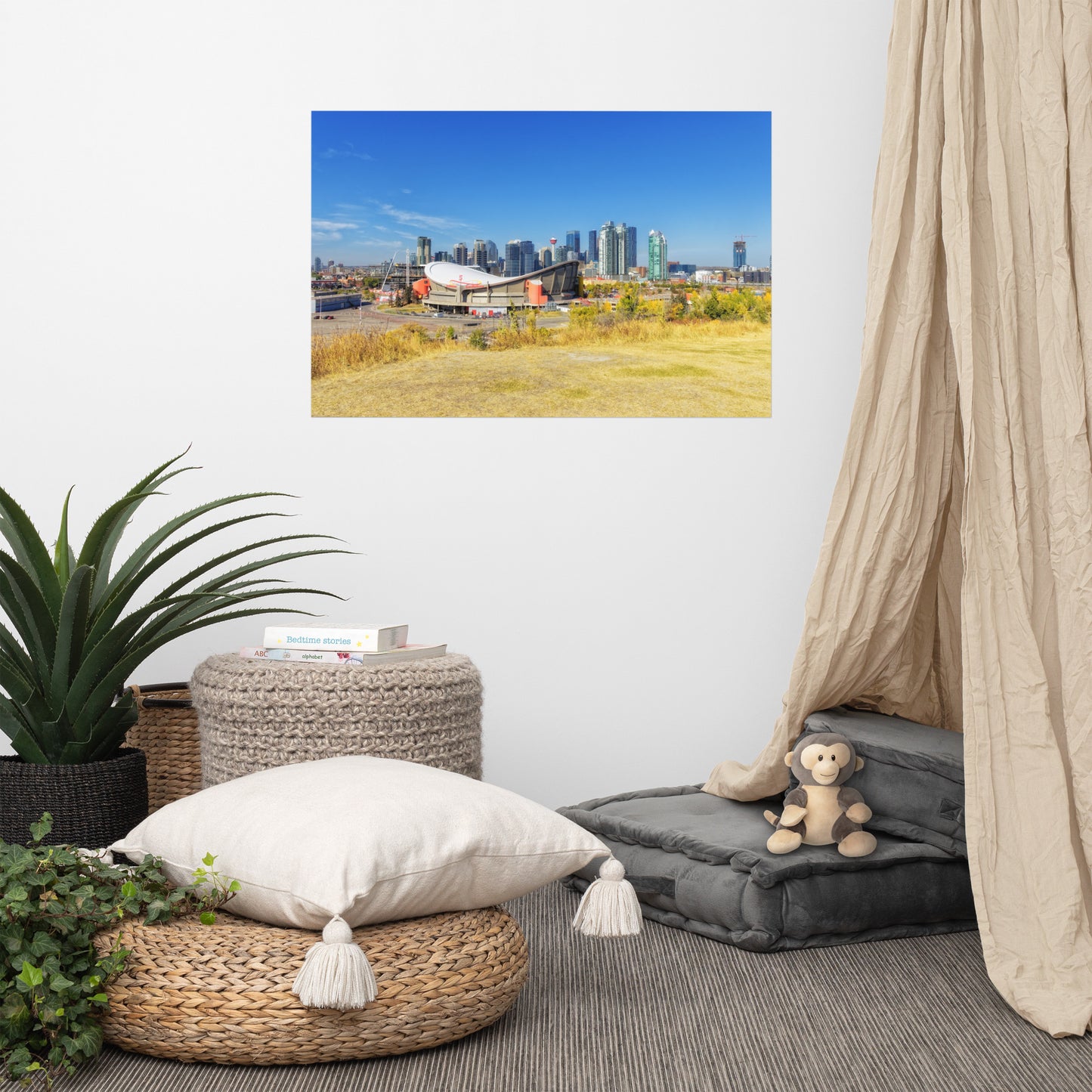Lustre Poster Print - Downtown Calgary and the Fall Colours Scotsman's Hill
