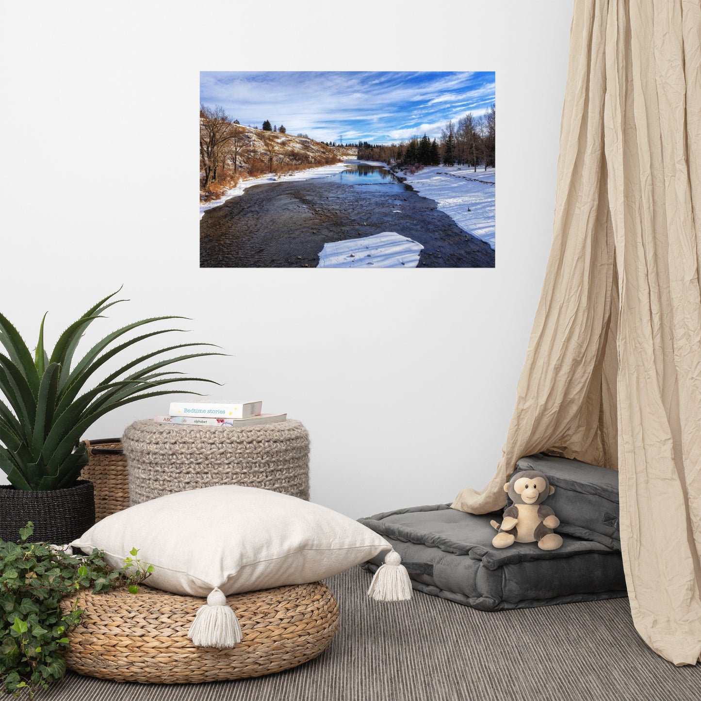 Lustre Photo Print - Elbow River Sandy Beach Park Winter