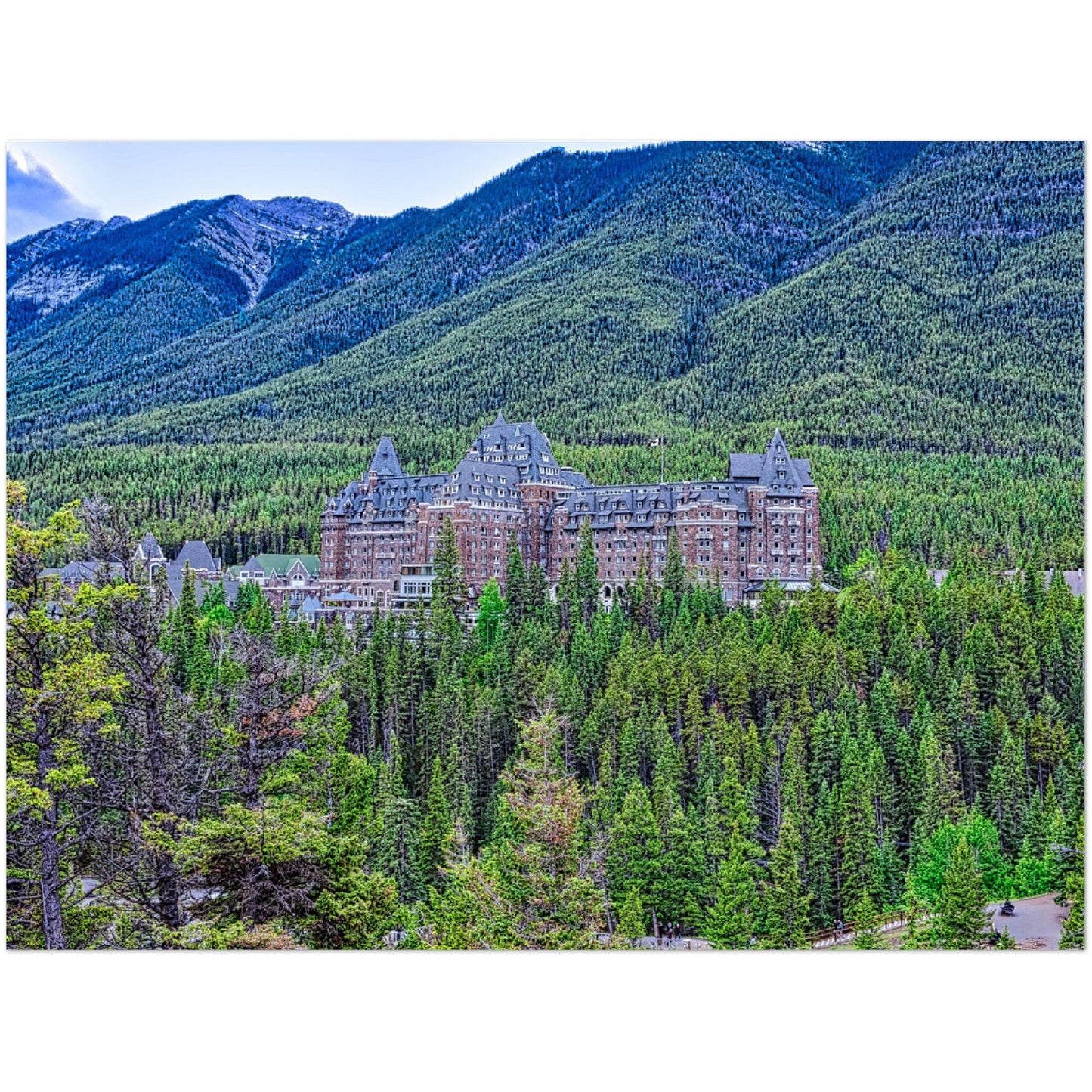 Premium Semi-Glossy Poster Print - Banff Springs Hotel Surprise Corner