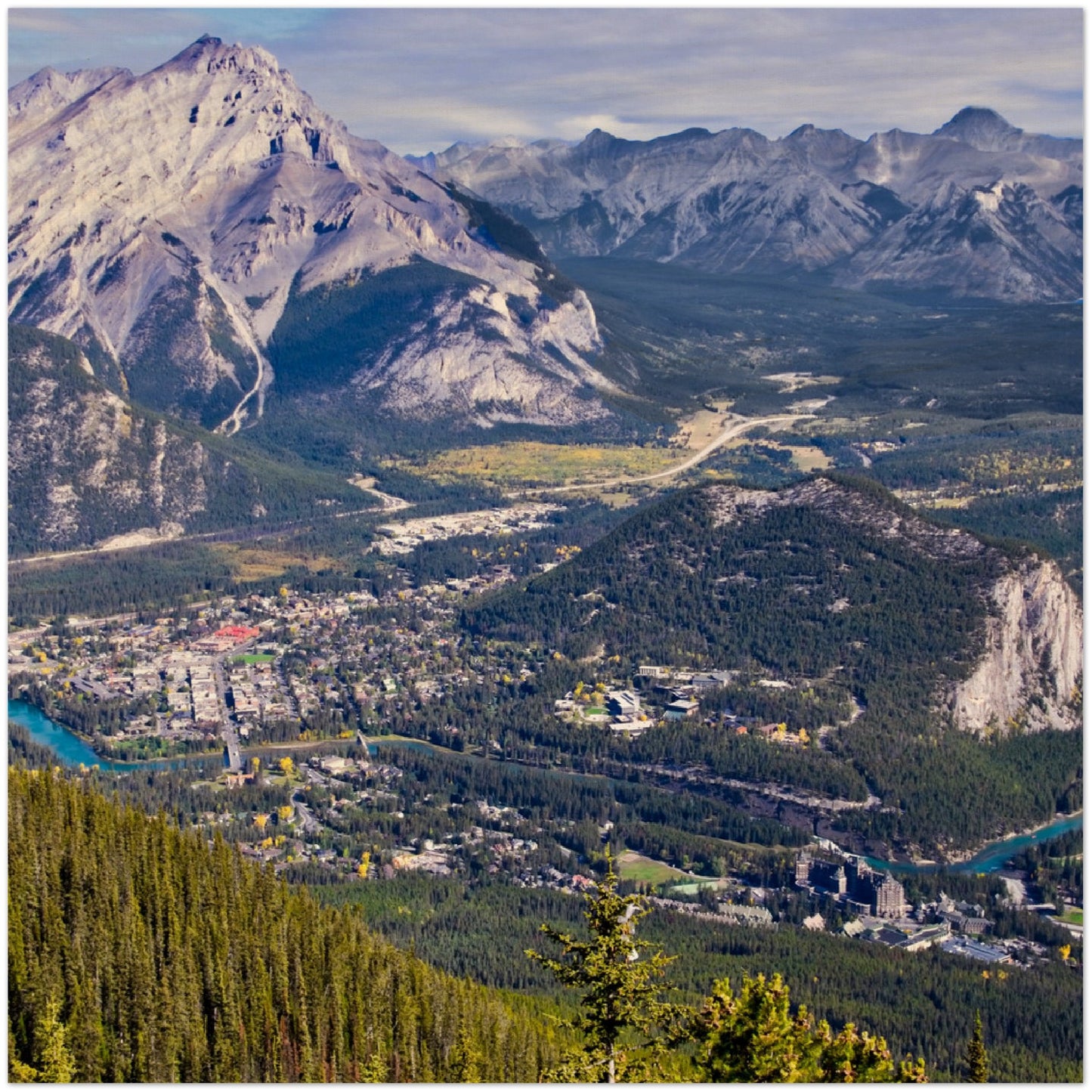 Wood Print - Bow Valley Sulphur Mountain