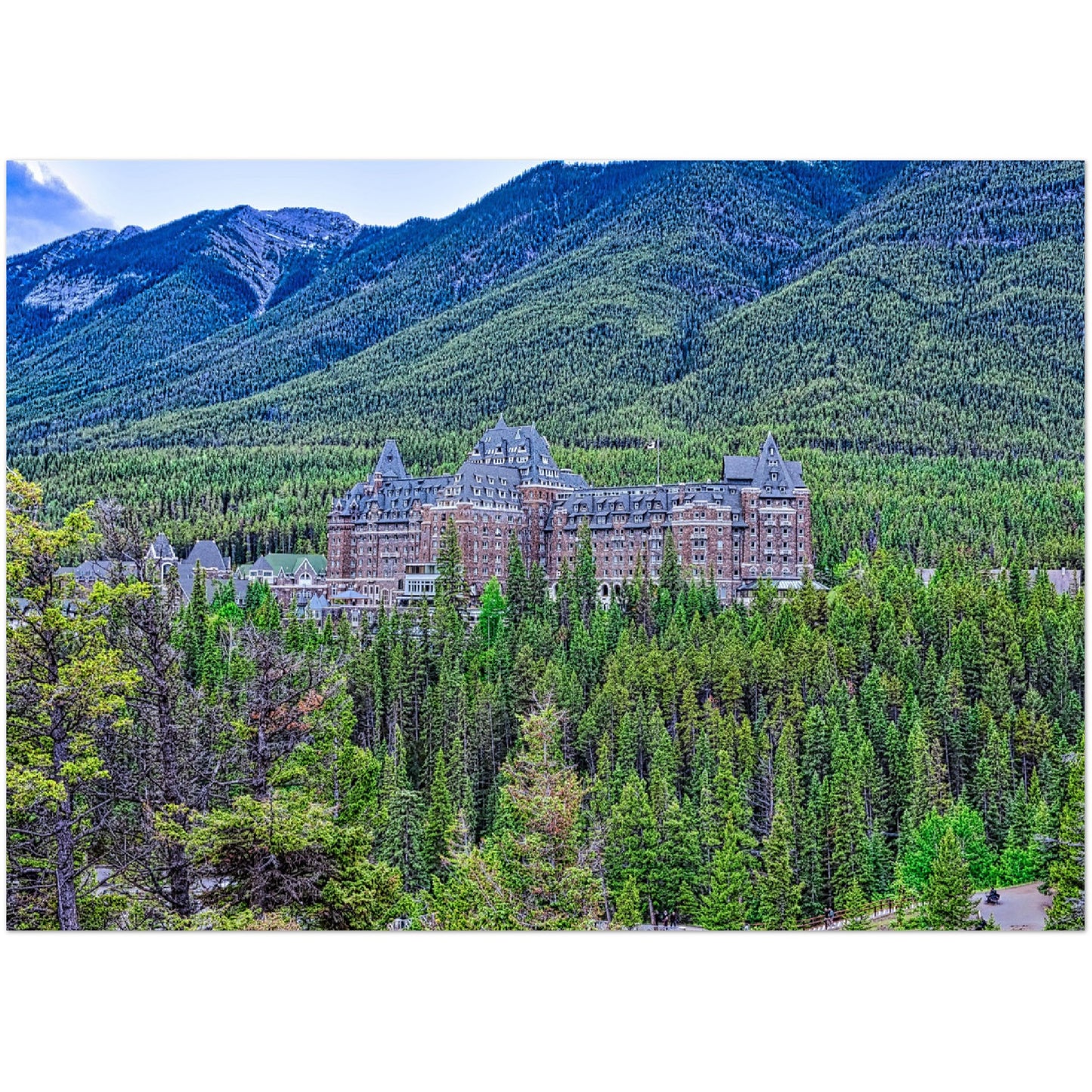 Premium Semi-Glossy Poster Print - Banff Springs Hotel Surprise Corner