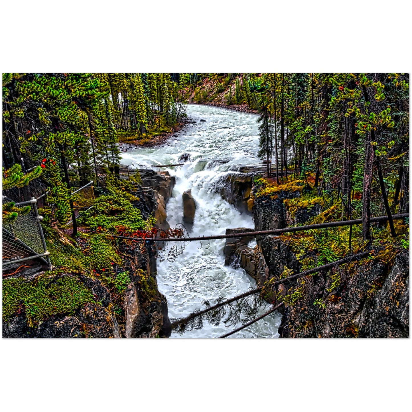 Premium Semi-Glossy Poster Print - Sunwapta Falls HDR