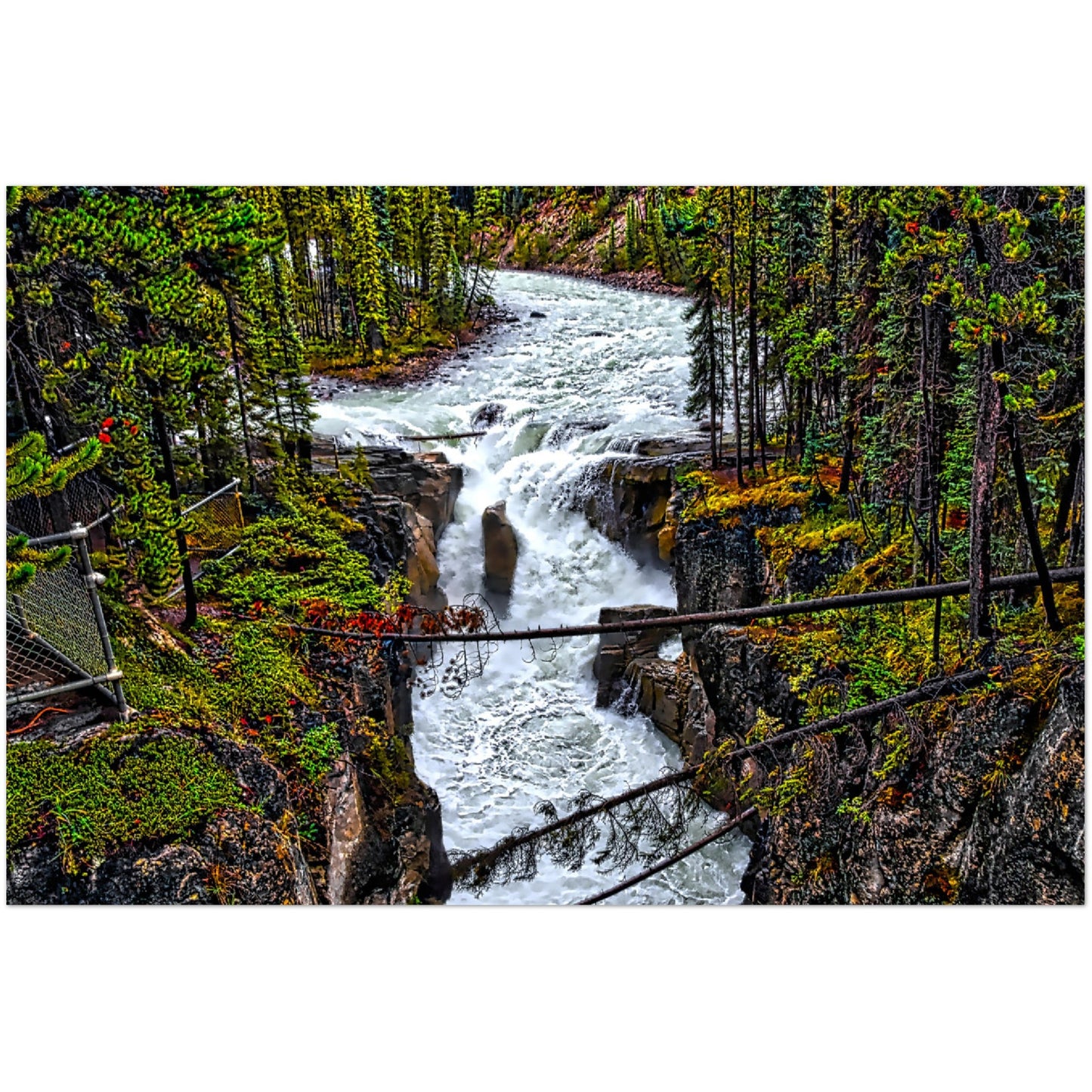 Premium Semi-Glossy Poster Print - Sunwapta Falls HDR