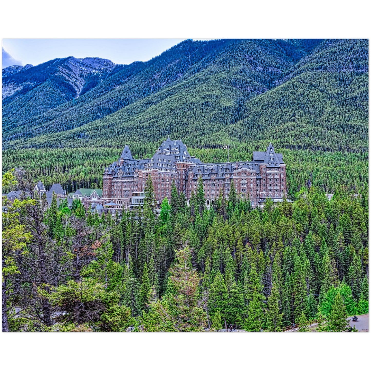 Premium Semi-Glossy Poster Print - Banff Springs Hotel Surprise Corner