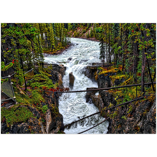 Premium Semi-Glossy Poster Print - Sunwapta Falls HDR